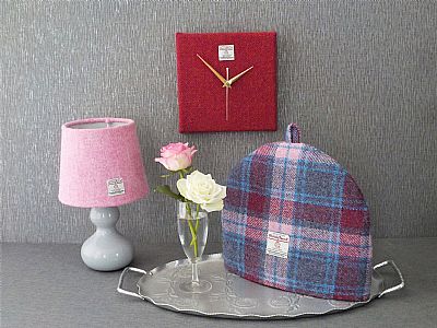 group of harris tweed homewares handmade at roses workshop