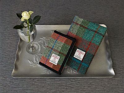 harris tweed notebook and wallet gift set by roses workshop